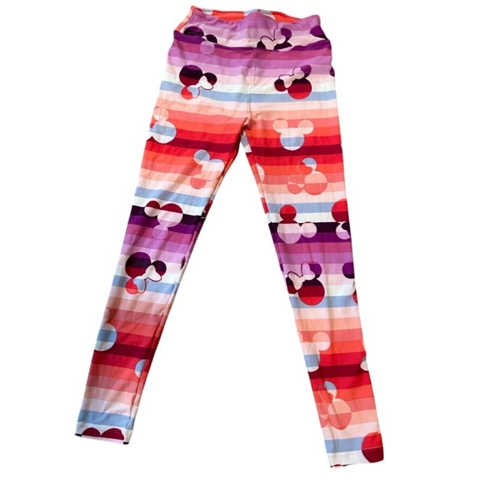 LuLaRoe Mickey Mouse Rainbow Stripe Leggings One Size Disney